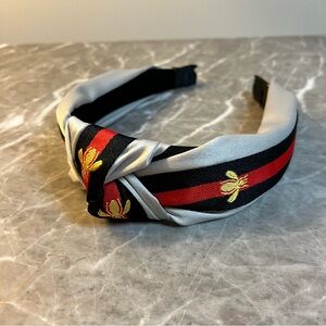 Headband Stripes Embroidered Bees
